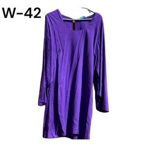SzL 3/4 Sleeve Margot Escapada Solid Grape Dress